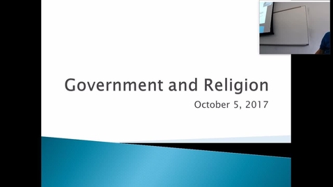 Thumbnail for entry Government and Religion: Professor Tannahill's Lecture of October 5, 2017