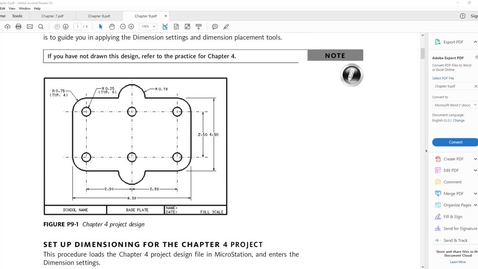 Thumbnail for entry MICROSTATION-DFTG 1310-WEEK 12 EXERCISE REVIEW-CHAPTER 9-DIMENSIONING AND MEASURING