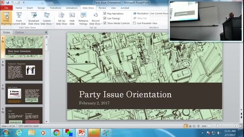 Thumbnail for Political Party Issue Orientation: Professor Tannahill's Lecture of February 7, 2017