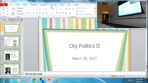 Thumbnail for entry City Politics II: Professor Tannahill's Lecture of March 28, 2017