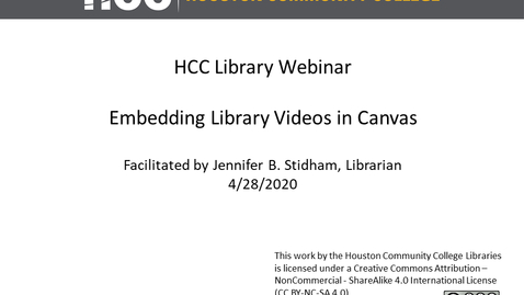 Thumbnail for Embedding Library Videos in Canvas