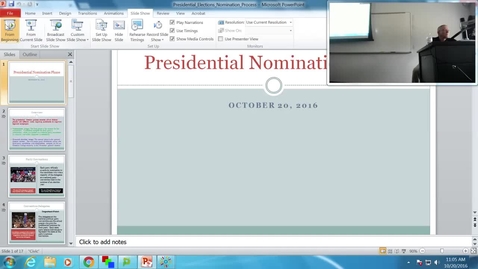 Thumbnail for entry Presidential Nomination Process: Professor Tannahill's Lecture of October 20, 2016