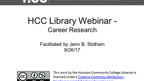 Thumbnail for entry Library Webinar- Career Research Session