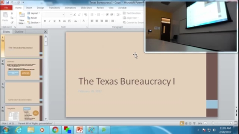 Thumbnail for entry Texas Bureaucracy I: Professor Tannahill's Lecture of February 28, 2017