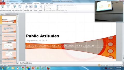 Thumbnail for Public Attitudes: Professor Tannahill's Lecture of September 29, 2016