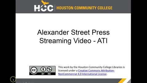 Thumbnail for entry HCC Libraries - Alexander Street Video LTI