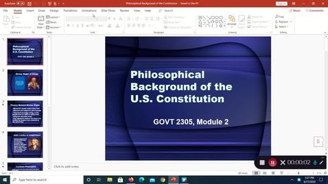 Thumbnail for entry Philosophical Background of the Constitution, August 2020, 5:27:56 pm