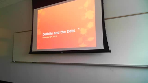 Thumbnail for entry Budget Deficits and the National Debt II: Professor Tannahill's Lecture of December 1, 2015