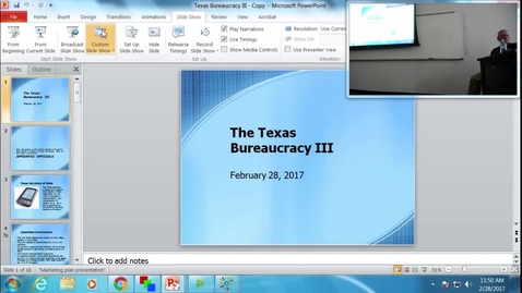 Thumbnail for entry Texas Bureaucracy III: Professor Tannahill's Lecture of February 28, 2017