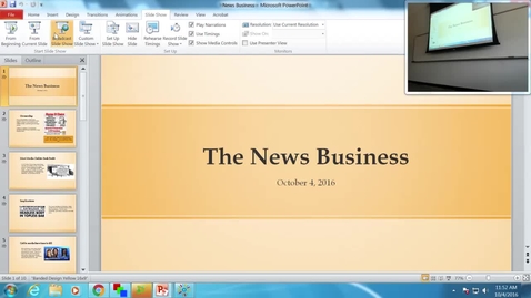 Thumbnail for The News Business: Professor Tannahill's Lecture of October 4, 2016