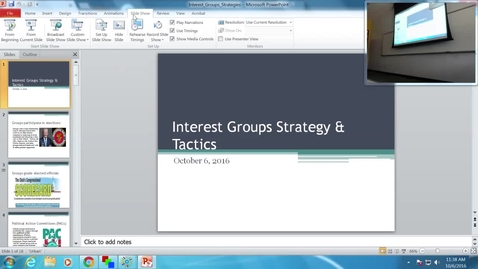 Thumbnail for entry Interest Group Strategy and Tactics: Professor Tannahill's Lecture of October 6, 2016