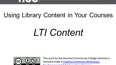 Thumbnail for Using Library Content in Your Courses - LTI Content