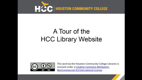 Thumbnail for HCC Libraries Website Tour