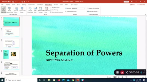 Thumbnail for entry Separation of Powers, August 2020