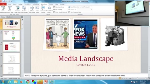 Thumbnail for entry Media Landscape: Professor Tannahill's Lecture of October 4, 2016