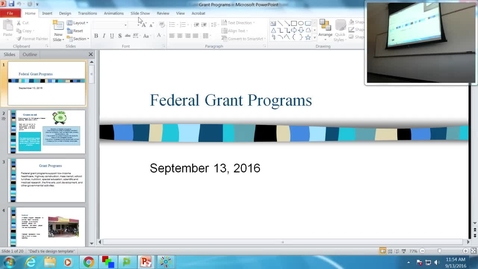 Thumbnail for entry Federal Grant Programs: Professor Tannahill's Lecture of September 13, 2016