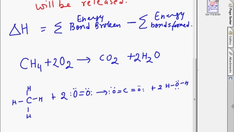 Thumbnail for entry Bond energy  and Enthalpy of reaction calculation for a reaction