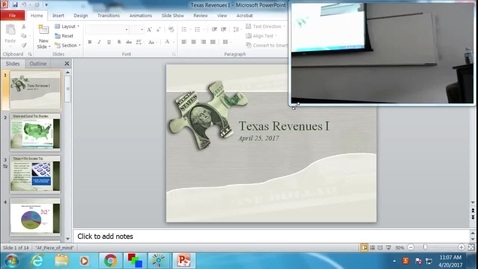 Thumbnail for entry Texas Revenues I: Professor Tannahill's Lecture of April 20, 2017