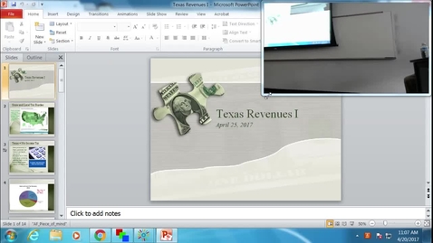 Thumbnail for Texas Revenues I: Professor Tannahill's Lecture of April 20, 2017