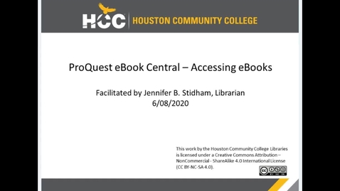 Thumbnail for entry ProQuest eBook Central - Accessing eBooks
