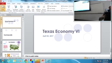Thumbnail for Texas Economy VI: Professor Tannahill's Lecture of April 18, 2017