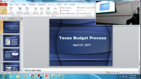 Thumbnail for Texas Budget Process: Professor Tannahill's Lecture of April 25, 2017