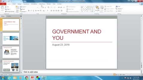 Thumbnail for entry Government and You: Professor Tannahill's Lecture of August 23, 2016