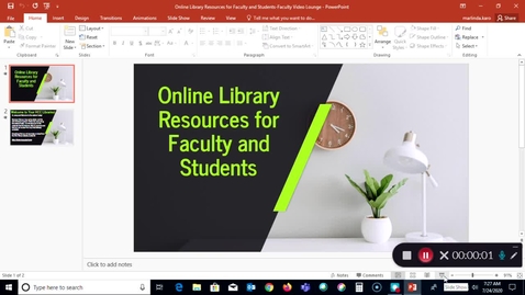 Thumbnail for entry Online Library Resources for Faculty (FVL)