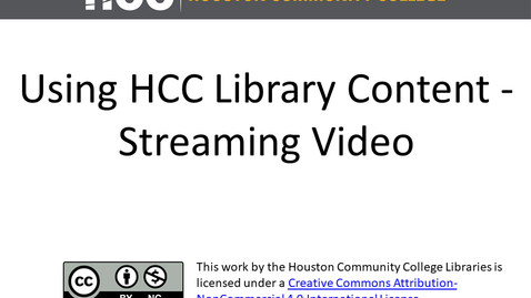 Thumbnail for Using HCC Library Materials in Your Online Courses - Video