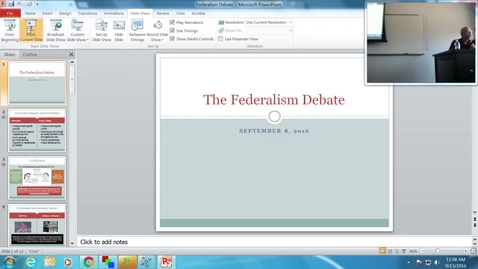 Thumbnail for The Federalism Debate: Professor Tannahill's Lecture of September 13, 2016