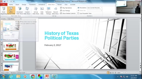 Thumbnail for History of Texas Political Parties: Professor Tannahill's Lecture of February 2, 2017