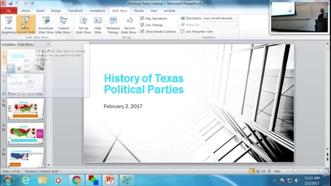 Thumbnail for entry History of Texas Political Parties: Professor Tannahill's Lecture of February 2, 2017