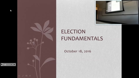 Thumbnail for entry Election Fundamentals: Professor Tannahill's Lecture of October 18, 2016