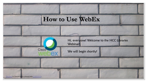 Thumbnail for entry How to Use WebEx (Starting WebEx)