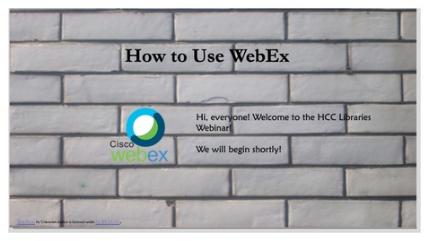 Thumbnail for How to Use WebEx (Starting WebEx)