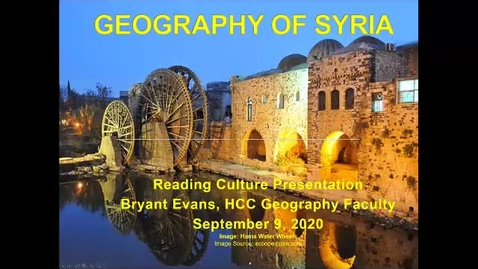 Thumbnail for entry Reading Culture Fall 2020: Introduction to Syria