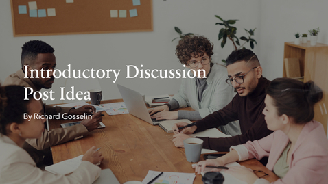 Thumbnail for Introductory Discussion Post Idea