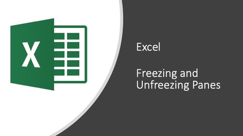 Thumbnail for Excel - Freezing and Unfreezing Panes