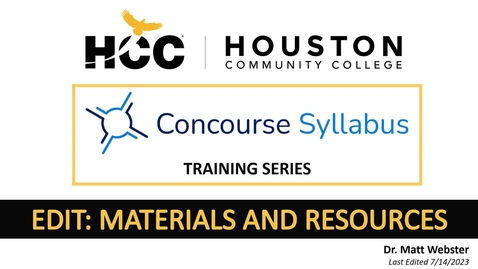 Thumbnail for 10 - Materials and Resources