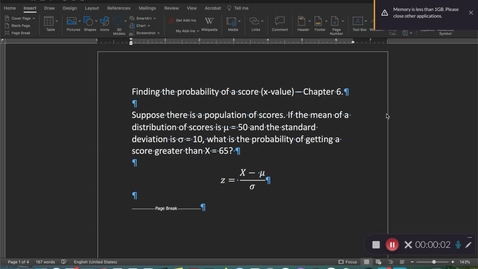 Thumbnail for entry Chapter 6: Quick Video on Finding the Probability of Scores
