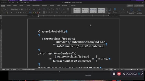 Thumbnail for entry Chapter 6: Probability - Introduction (Part 1)