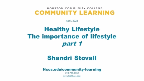 Thumbnail for Healthy Lifestyle - Part 1