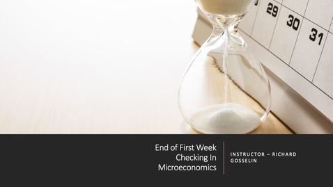 Thumbnail for End of First Week - Checking In - Micro