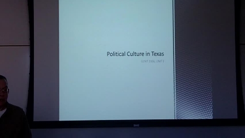 Thumbnail for Political Culture: Professor Tannahill's Lecture of January 21, 2014