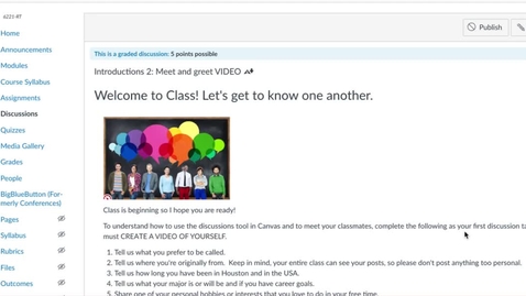 Thumbnail for entry Creating Videos in Canvas Discussions