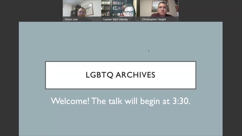 Thumbnail for HCC Speakers Series LGBTQ Archives featuring Vincent Lee, archivist and Dr. Christopher Haight, historian-20211103 2029-1.mp4