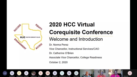 Thumbnail for entry Keynote: 2020 HCC Virtual Corequisite Conference_ Welcome and Introduction