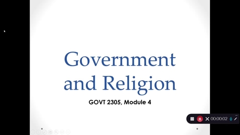 Thumbnail for Government and Religion, September 2020