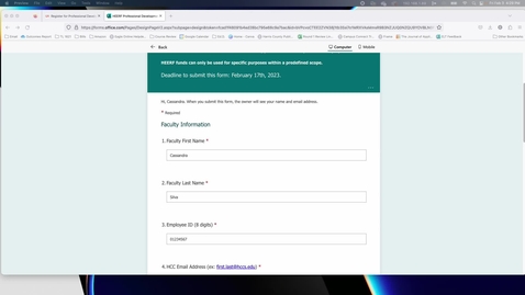 Thumbnail for How to Fill out the HEERF Professional Development Funds Request Form
