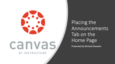 Thumbnail for Placing Announcements on the Home Page
